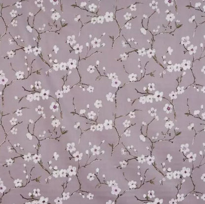 Cherry Blossom Cushion Cover: Floral Heather Purple Throw Pillow