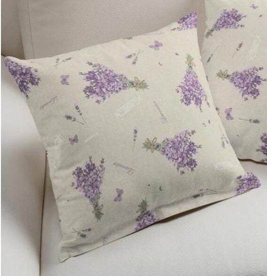 Lavender Bouquet Floral Cushion Cover , Natural Purple Cushion Cover , Lavender Cushion , Throw Pillow , Scatter Cushions , Cushion Cover UK