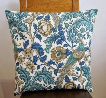 Verdigris Birds Cushion Cover, Oakmere Verdigris Cushion Cover , Teal Green Cushion Cover , Throw Pillow , Scatter Cushions