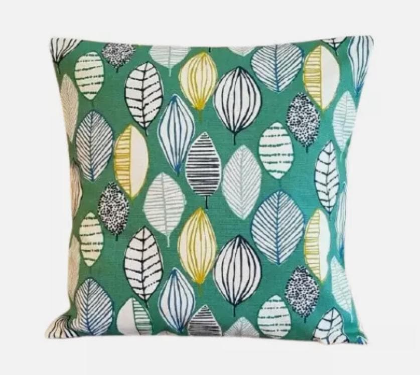 Leaf Leaves Green Cushion Cover , Canyon Lagoon Petrol & Sea Green Teal Cushion Cover , Throw Pillow , Scatter Cushions , Cushion Cover UK