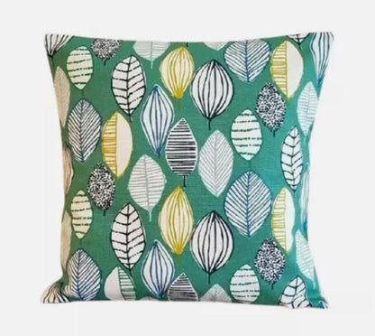 Leaf Leaves Green Cushion Cover , Canyon Lagoon Petrol & Sea Green Teal Cushion Cover , Throw Pillow , Scatter Cushions , Cushion Cover UK