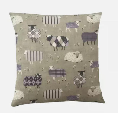 Baa Baa Sheep Cushion Cover , Lavender Purple Natural Cushion Cover , Sheep Cushion Cover , Scatter Cushions , Cushion Cover UK