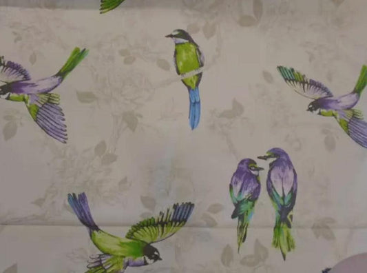 Paradiso Birds Cushion Cover , Beige Purple Cushion Cover , Throw Pillow , Scatter Cushions , Cushion Cover UK