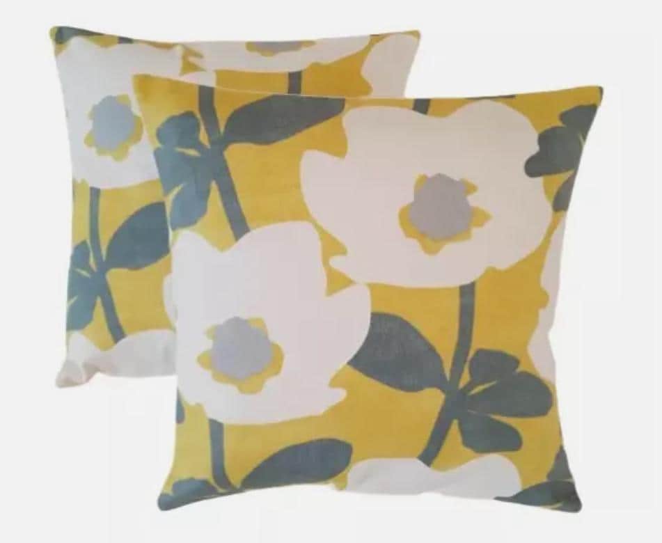 Bermondsey Floral Ochre Yellow Cushion Cover , Throw Pillow , Scatter Cushions , Cushion Cover UK