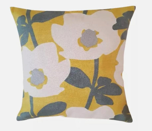 Bermondsey Floral Ochre Yellow Cushion Cover , Throw Pillow , Scatter Cushions , Cushion Cover UK