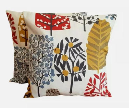 Tree Blossom Cushion Cover , Floral Indigo Cranberry Red Cushion Cover , Throw Pillow , Scatter Cushions , Cushion Cover UK