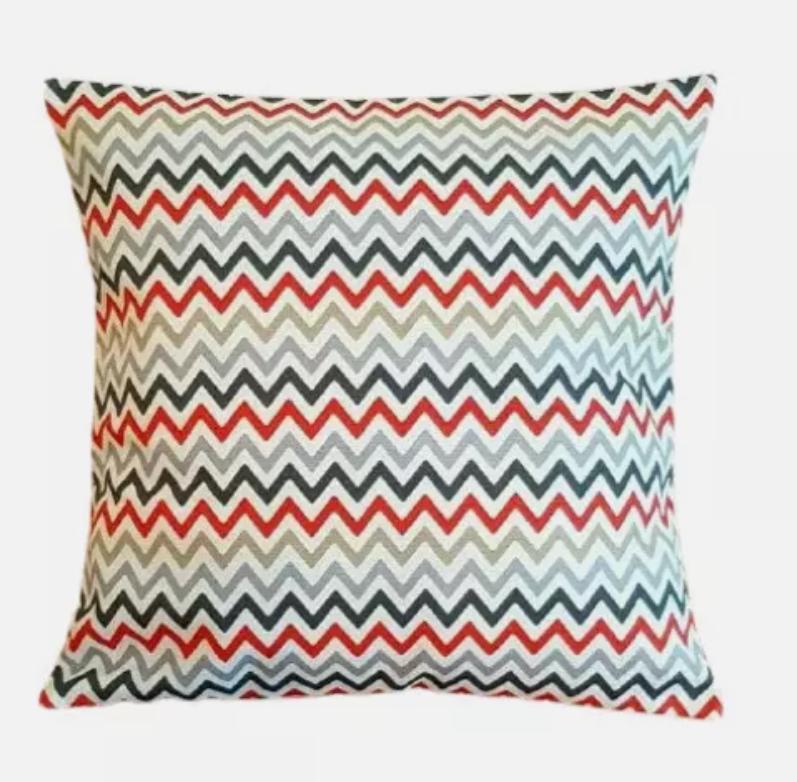 Zig Zag Amber Red Cushion Cover , Geometric Cushion Cover , Red Cushion Cover , Throw Pillow , Scatter Cushions , Cushion Cover UK