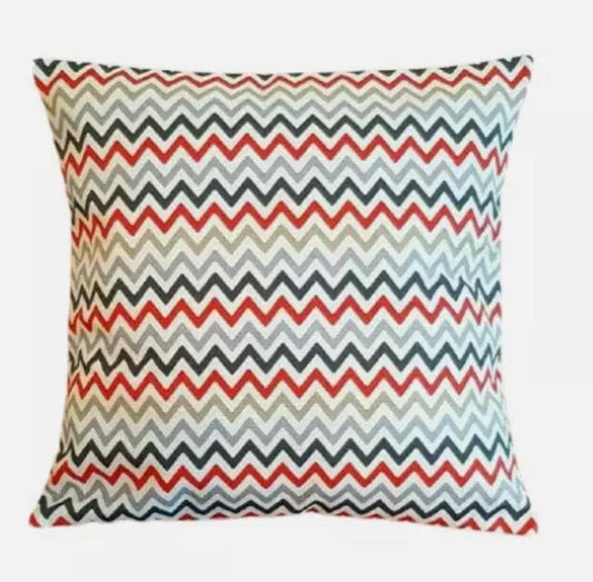 Zig Zag Amber Red Cushion Cover , Geometric Cushion Cover , Red Cushion Cover , Throw Pillow , Scatter Cushions , Cushion Cover UK