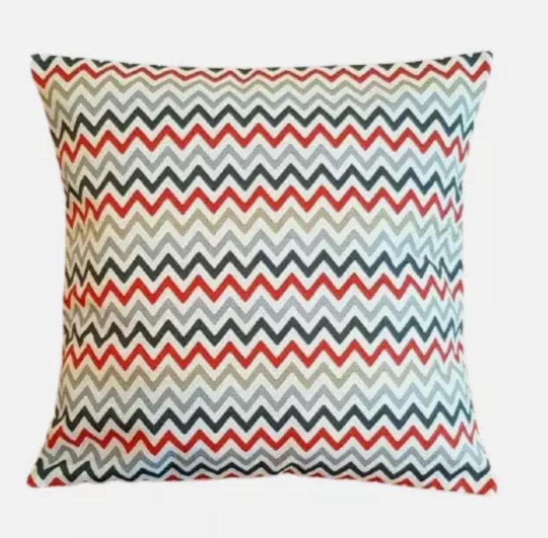 Zig Zag Amber Red Cushion Cover , Geometric Cushion Cover , Red Cushion Cover , Throw Pillow , Scatter Cushions , Cushion Cover UK