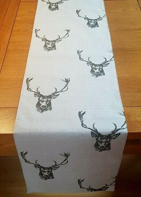 Stags Table Runner , Christmas Stags Table Runner , Stags Head Rustic Taupe Table Runner , , Various Size , Christmas Napkins
