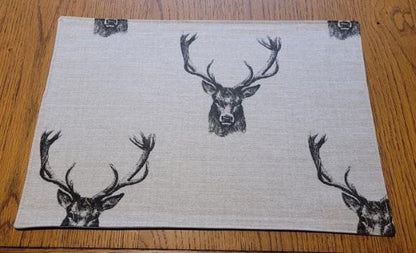 Christmas Stags Placemat , Woodlands Stags Placemats , Wildlife Cotton Placemat , Christmas Napkins Set , Table Linen Dining Table Mats