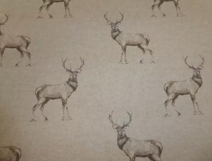 Glencoe Stags Cushion Cover: Beige Cotton Throw Pillow