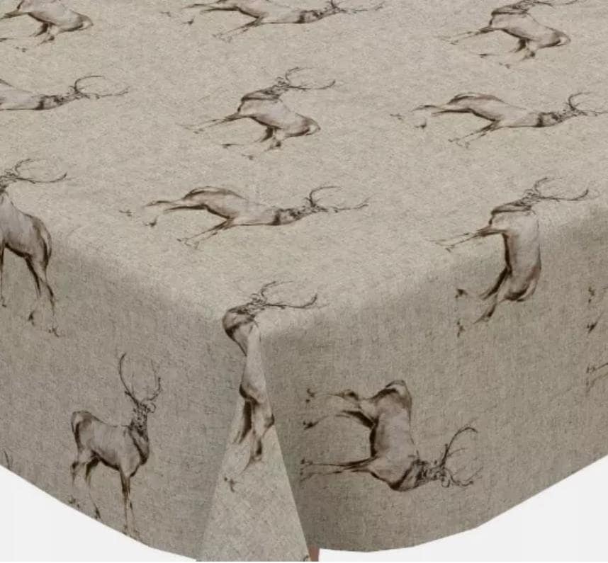 Christmas Stags Tablecloth , Glencoe Stags Tablecloth , Festive Tablecloth , Round Oval Rectangle Tablecloth , Christmas Napkins