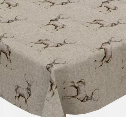 Christmas Stags Tablecloth , Glencoe Stags Tablecloth , Festive Tablecloth , Round Oval Rectangle Tablecloth , Christmas Napkins