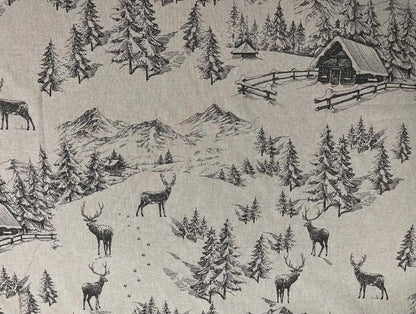 Winter Scenic Cushion Cover , Advent Toile Christmas Cushion Cover , Stag Cushion Cover , Scatter Cushions , Cushion Cover UK
