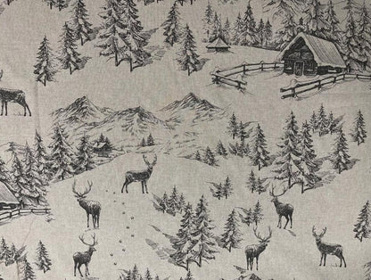 Winter Scenic Cushion Cover , Advent Toile Christmas Cushion Cover , Stag Cushion Cover , Scatter Cushions , Cushion Cover UK