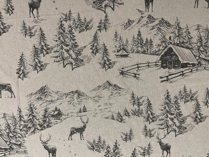 Winter Scenic Cushion Cover , Advent Toile Christmas Cushion Cover , Stag Cushion Cover , Scatter Cushions , Cushion Cover UK