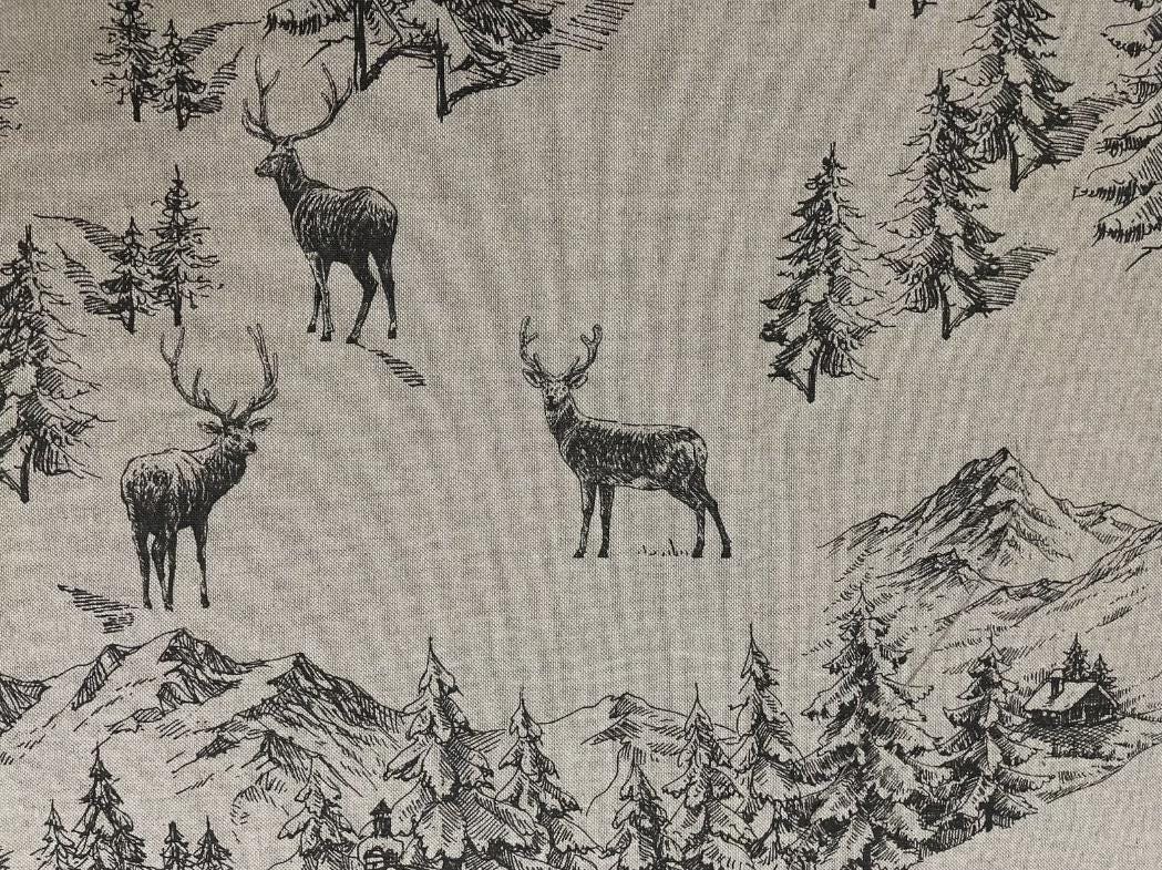 Winter Scenic Cushion Cover , Advent Toile Christmas Cushion Cover , Stag Cushion Cover , Scatter Cushions , Cushion Cover UK