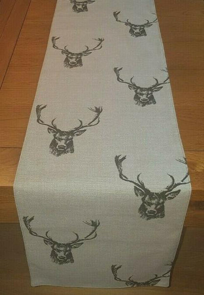 Stags Table Runner , Christmas Stags Table Runner , Stags Head Rustic Taupe Table Runner , , Various Size , Christmas Napkins