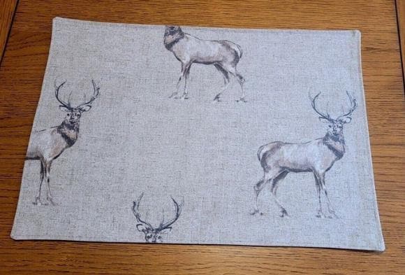 Christmas Stags Placemat , Woodlands Stags Placemats , Wildlife Cotton Placemat , Christmas Napkins Set , Table Linen Dining Table Mats