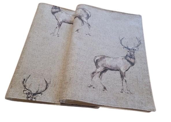 Christmas Stags Placemat , Woodlands Stags Placemats , Wildlife Cotton Placemat , Christmas Napkins Set , Table Linen Dining Table Mats