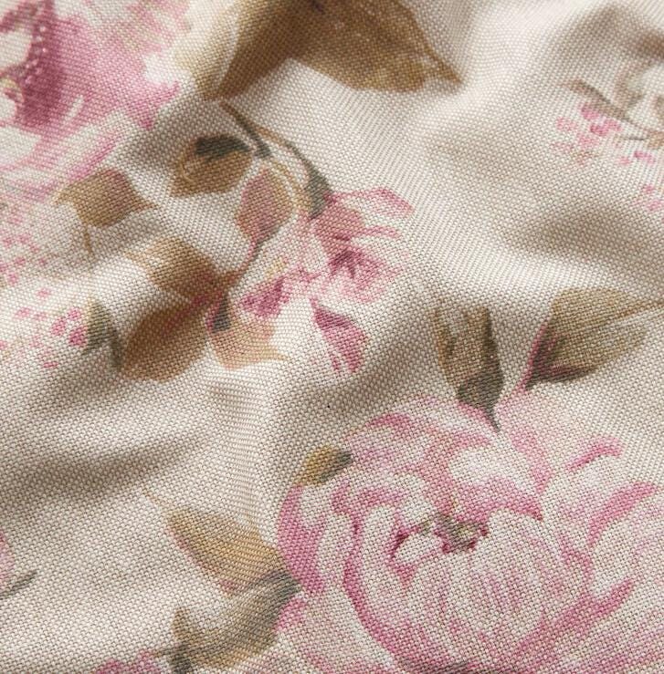 Vintage Roses Tablecloth: Linen Look Fabric, Handmade in UK
