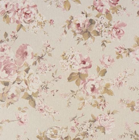 Vintage Roses Tablecloth: Linen Look Fabric, Handmade in UK