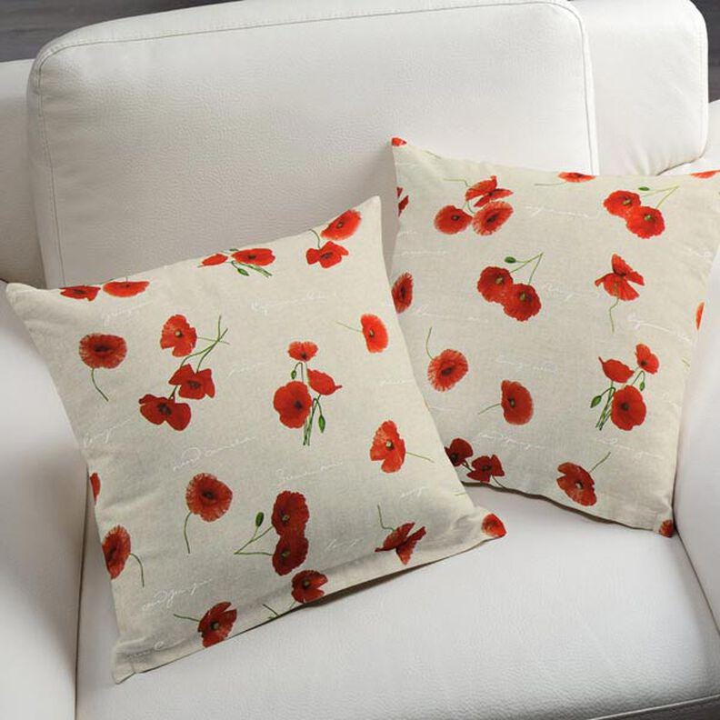 Red Poppy Tablecloth , Floral Flowers Natural Tablecloth , Round Tablecloth , Oval Tablecloth , Rectange Tablecloth
