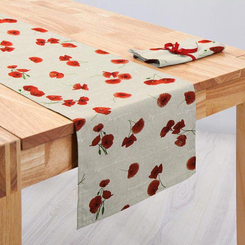 Red Poppy Tablecloth , Floral Flowers Natural Tablecloth , Round Tablecloth , Oval Tablecloth , Rectange Tablecloth