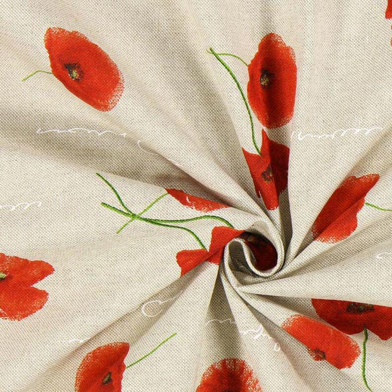 Red Poppy Tablecloth , Floral Flowers Natural Tablecloth , Round Tablecloth , Oval Tablecloth , Rectange Tablecloth