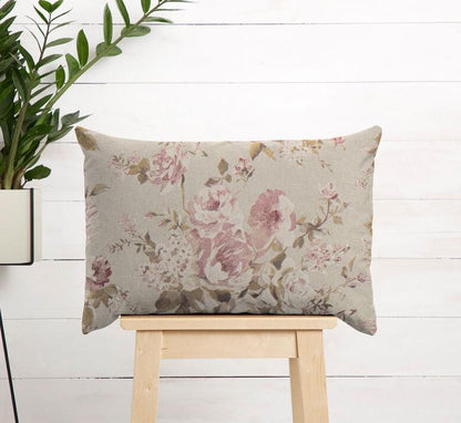 Vintage Roses Tablecloth: Linen Look Fabric, Handmade in UK
