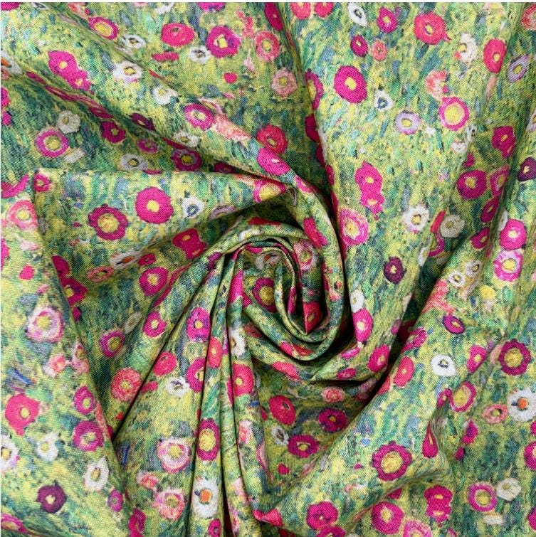 Klimt's Roses Tablecloth , Floral Garden Cotton Tablecloth , Round Tablecloth , Oval Tablecloth , Rectangle Tablecloth