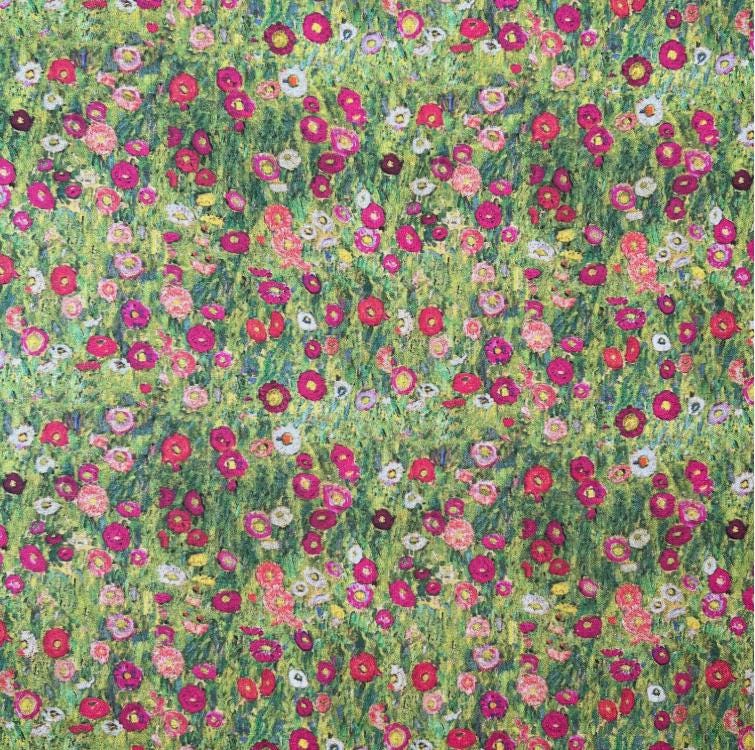 Klimt's Roses Tablecloth , Floral Garden Cotton Tablecloth , Round Tablecloth , Oval Tablecloth , Rectangle Tablecloth
