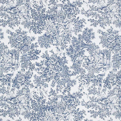 Toile de Jouy Romance Tablecloth , Roses Floral White Blue Table cloth , Round Oval Rectangle , Handmade UK