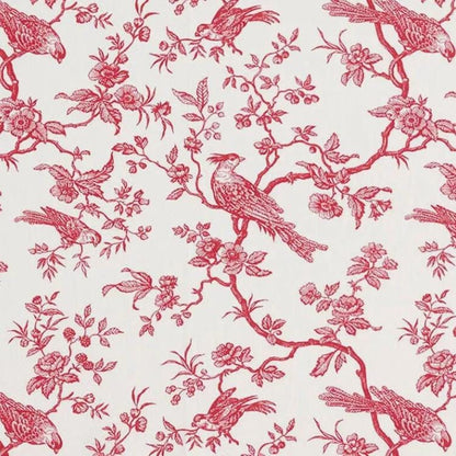 Toile de Jouy Birds Tablecloth , Floral Red Off White Table cloth , Round Oval Rectangle , Handmade UK
