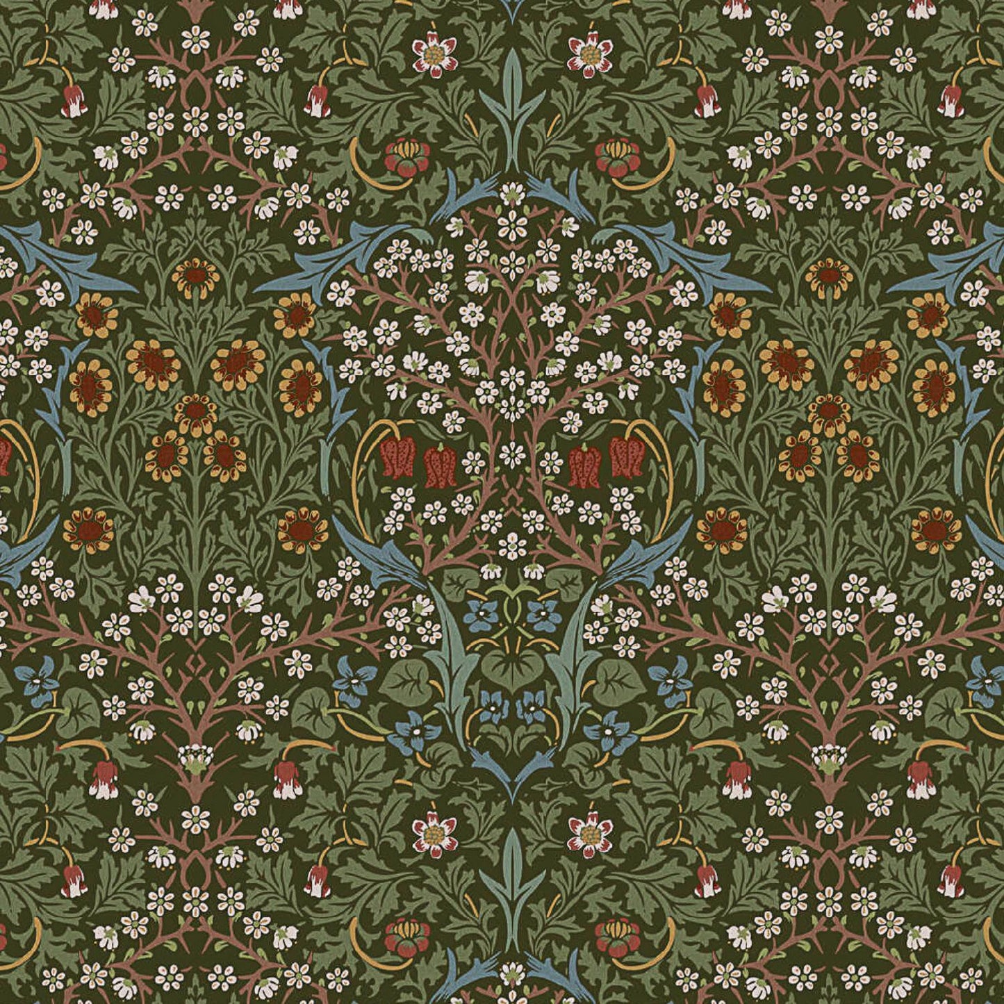 William Morris Tablecloth Blackthorne River Blue , Floral William Morris Table Cloth , Round Oval Rectangle , Handmade UK