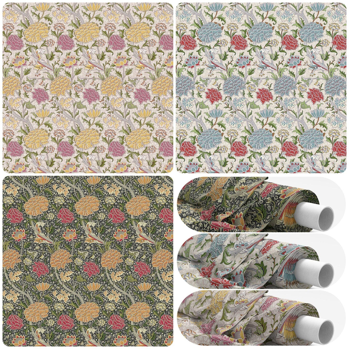 William Morris The Cray Tablecloth , Floral Cotton Table Cloth , Various Size And Shapes Available