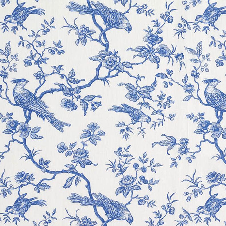 Toile de Jouy Birds Tablecloth , Floral Royal Blue Off White Tablecloth , Round Tablecloth , Oval Tablecloth , Rectangle Tablecloth