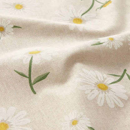 Scattered Daisies Tablecloth, Natural White Linen Look, Handmade UK