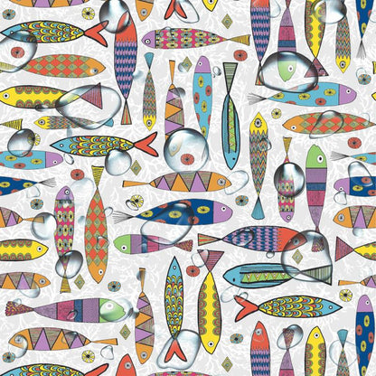 Scandi Fish Teflon Coated Tablecloth: Water Resistant, Handmade UK