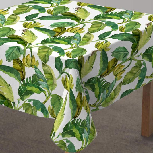 Banana Trees Coated Tablecloth , Leaves Coated Tablecloth , Teflon Coated Water Resistant Tablecloths , Round Oval Rectangle Tablecloth