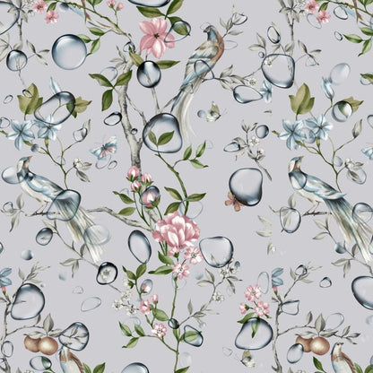 Blossom Birds Floral Coated Tablecloth , Water Resistant Tablecloths , Teflon Coated Tablecloth , Round Oval Rectangle Tablecloth