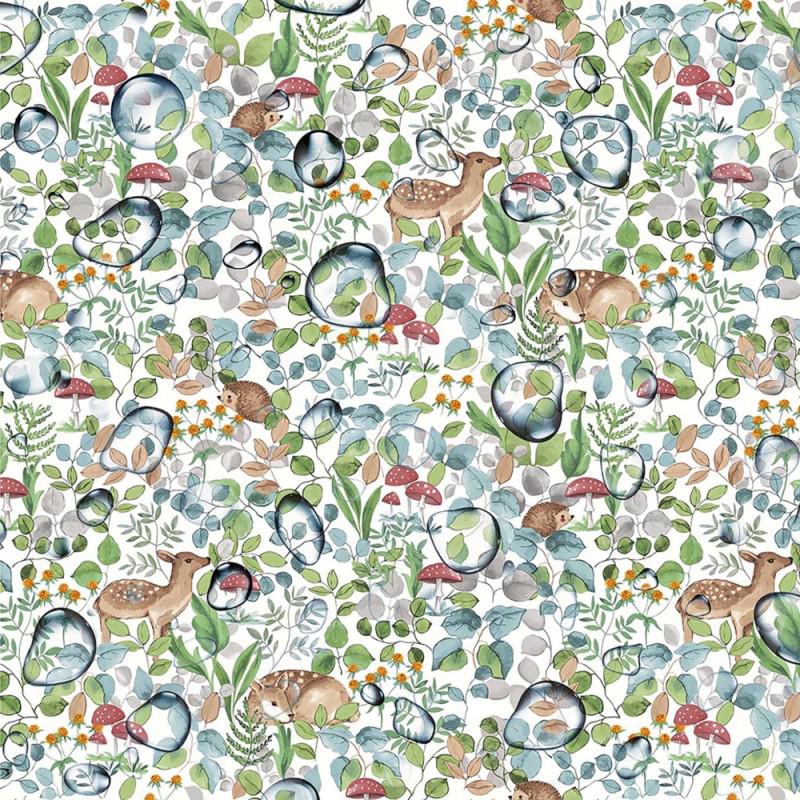 Bosco Woodland Animals Coated Tablecloth , Water Resistant Tablecloths , Teflon Coated Tablecloth , Round Oval Rectangle Tablecloth