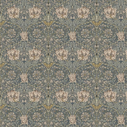 William Morris Coated Tablecloth Honeysuckle Steel , Water Resistant Teflon Coated Table Cloth , Round Oval Rectangle