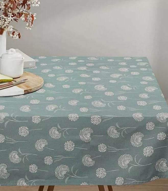 Dandelions Floral Natural Reed Tablecloth , Linen Look Tablecloth , Round Tablecloth , Oval Tablecloth , Rectange Tablecloth