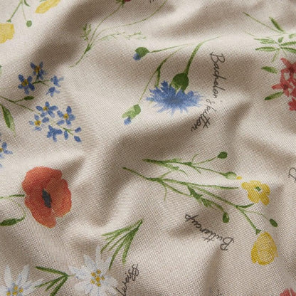 Alpine Flowers Natural Blue Tablecloth , Linen Look Tablecloth , Round Tablecloth , Oval Tablecloth , Rectange Tablecloth
