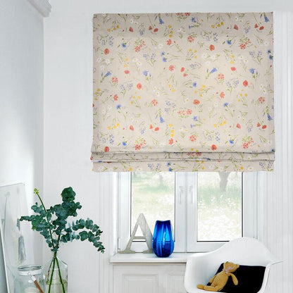 Alpine Flowers Natural Blue Tablecloth , Linen Look Tablecloth , Round Tablecloth , Oval Tablecloth , Rectange Tablecloth