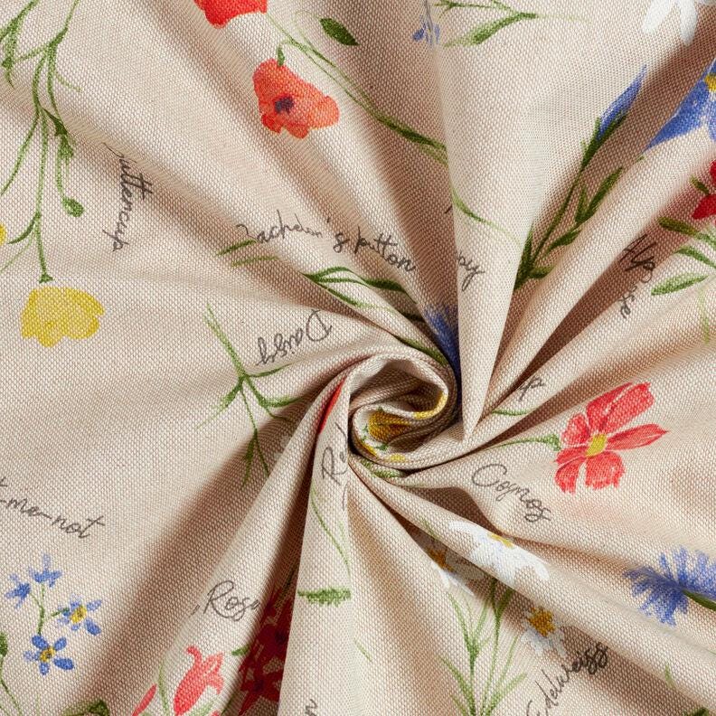 Floral Blossom Linen Look Tablecloth: Round, Oval, Rectangle
