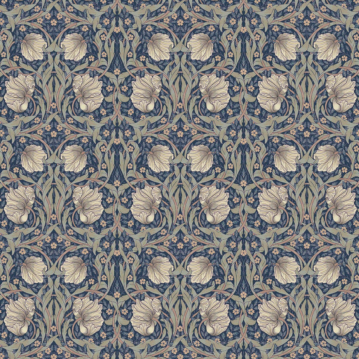 Round Tablecloth William Morris Pimpernel Navy Blue , William Morris Tablecloth , Round Oval Tablecloth , Square Rectangle Tablecloth UK