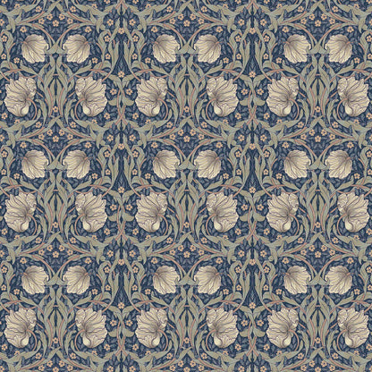 Round Tablecloth William Morris Pimpernel Navy Blue , William Morris Tablecloth , Round Oval Tablecloth , Square Rectangle Tablecloth UK